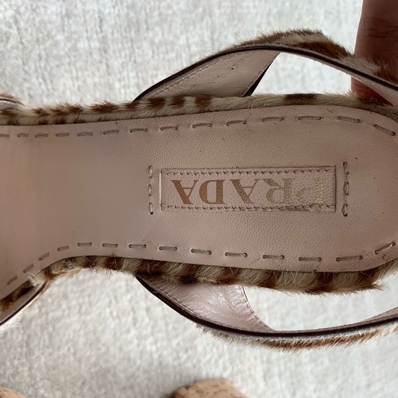 PRADA ANIMAL PRINT-CORK PLATFORM HEELS - Picture 2 of 6